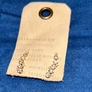 Anthropolgie Crystal gem design  Gold tone 14k gold-plated brass- Baubles Bijoux